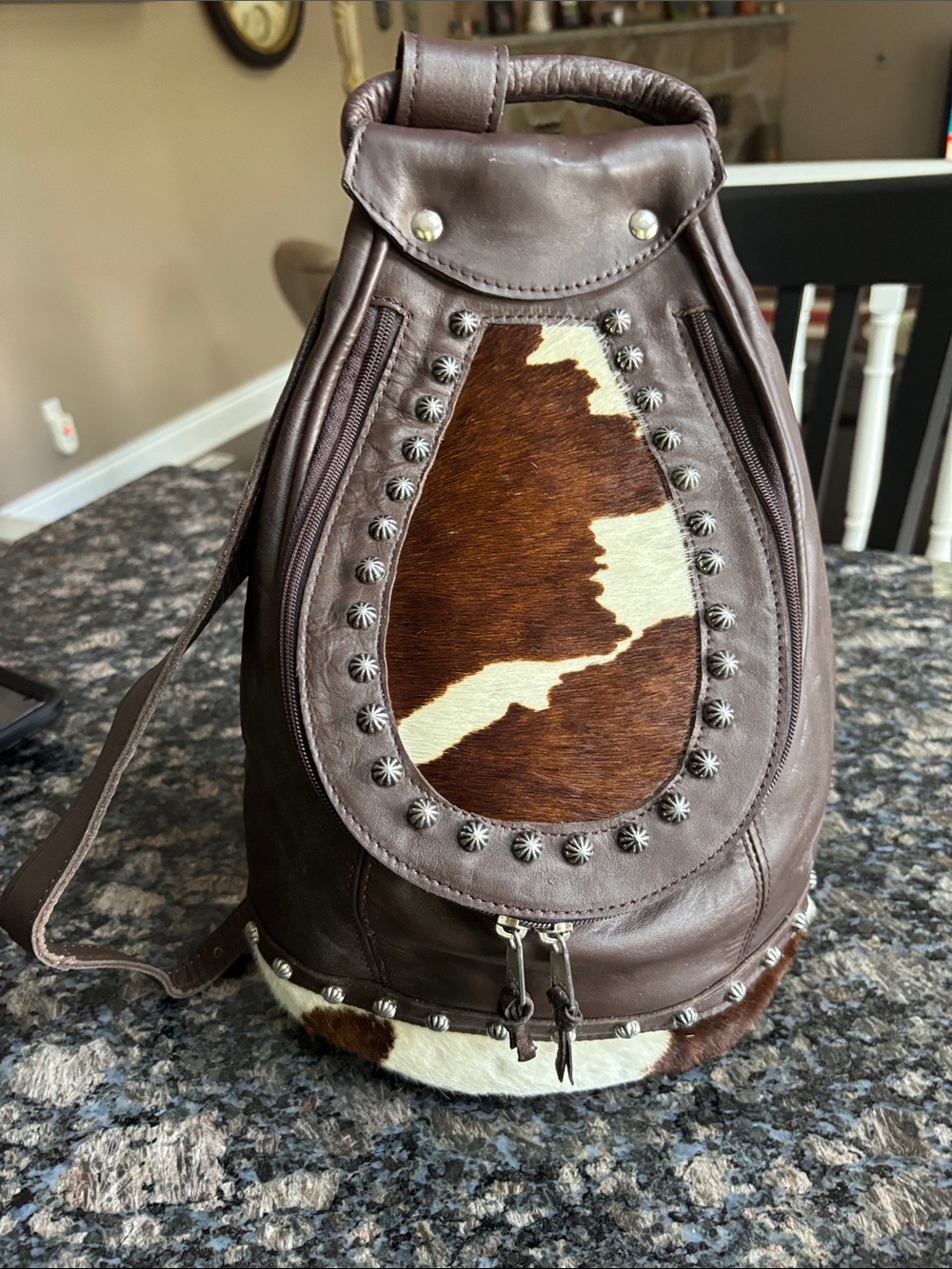 American West Brown Pony Leather Sling Bag